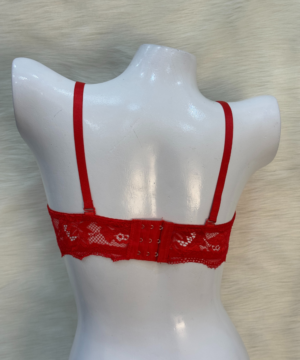 Catch Stylish Doted Padded Bra Red