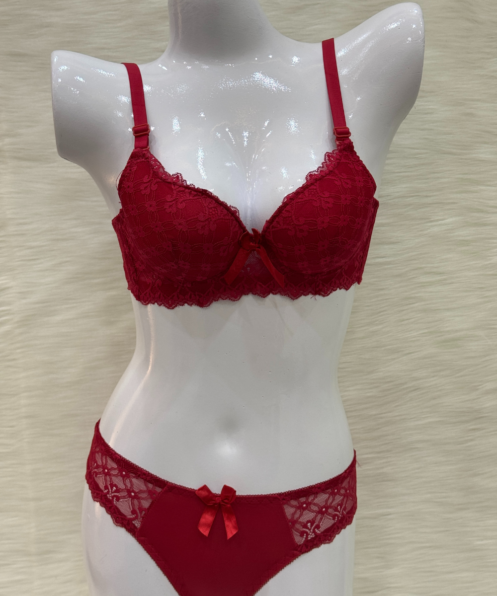 Tap Fashion Padded Wired Bra Sett Red