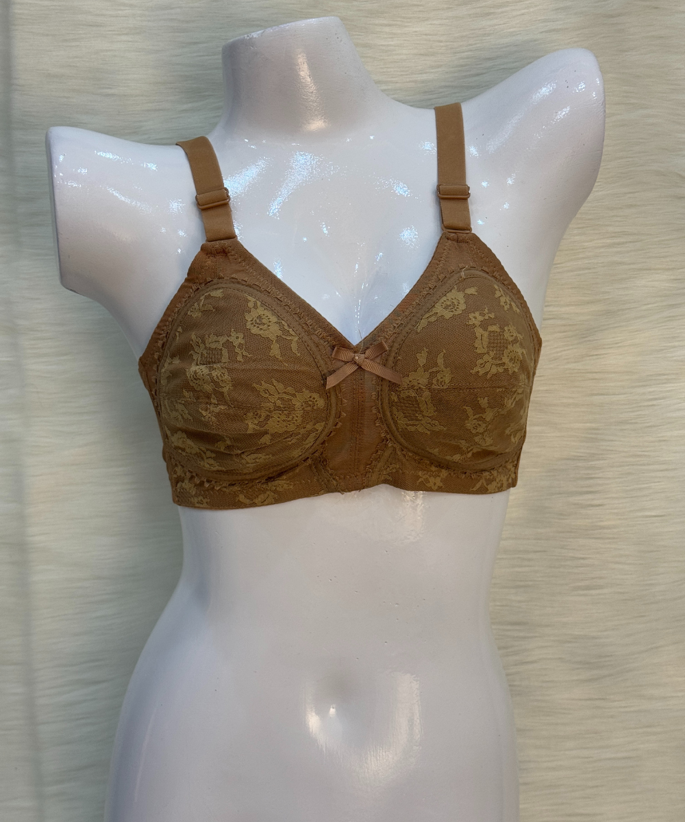 Tap Cotton non padded Bra Brown