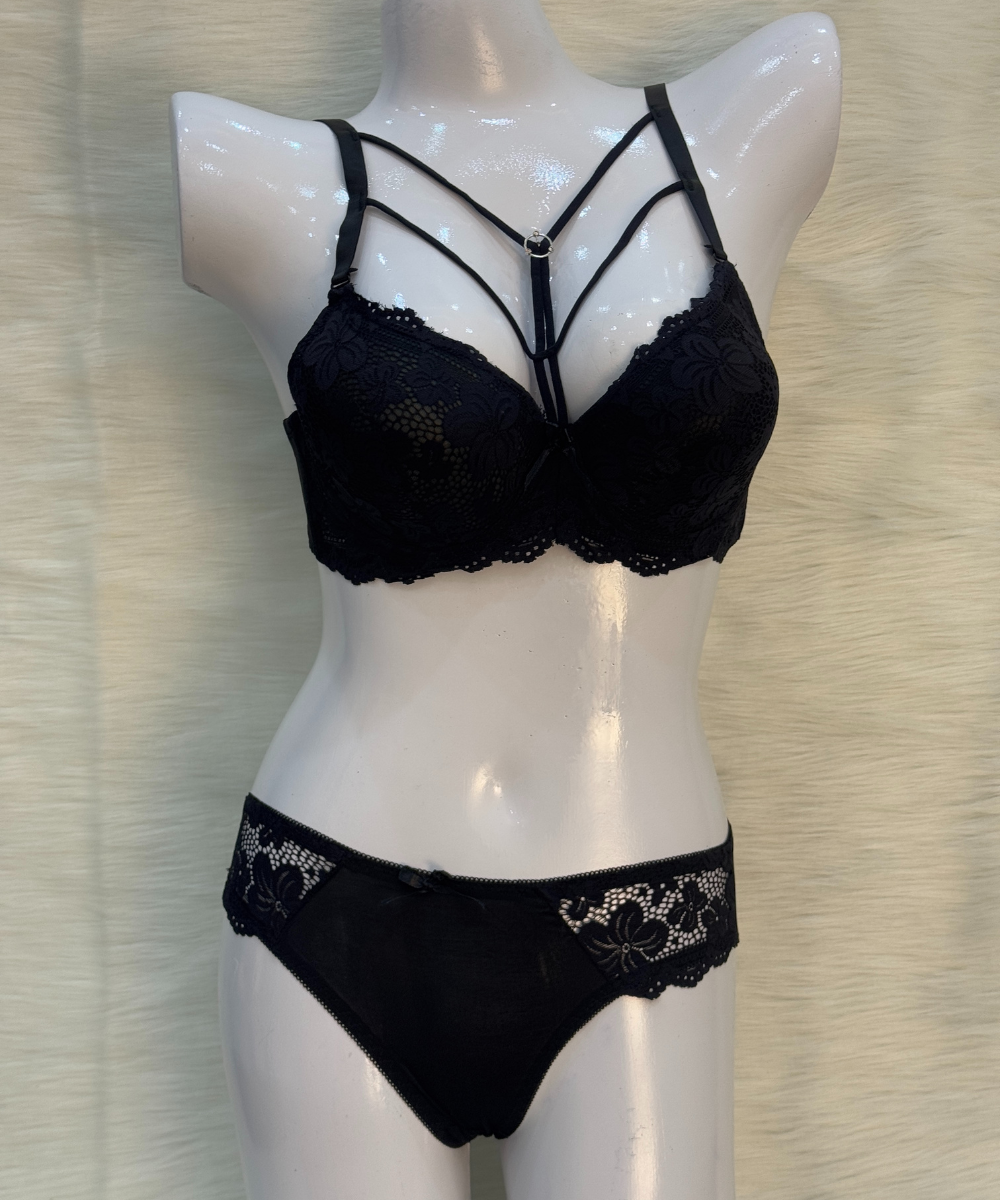 Fashion Padded Wired bra Black