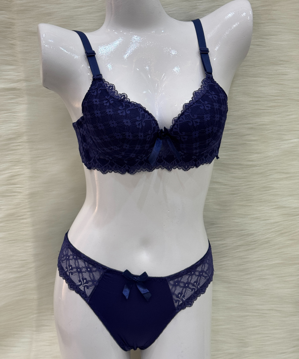 Tap Fashion Padded Wired Bra Sett Blue