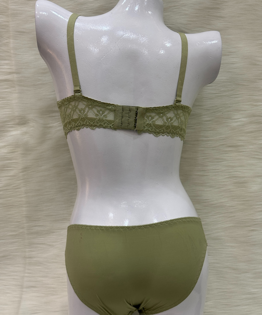 Tap Fashion Padded Wired Bra Sett Green