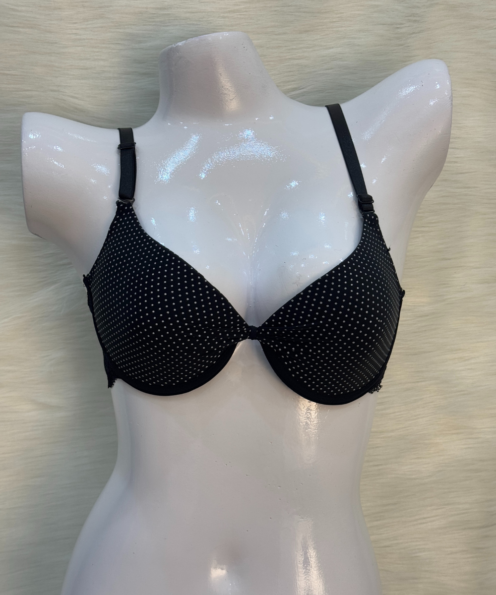 Catch Stylish Doted Padded Bra Black