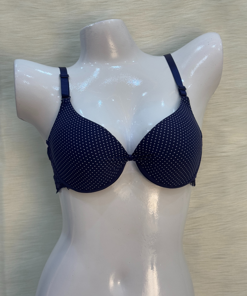 Catch Stylish Doted Padded Bra Blue