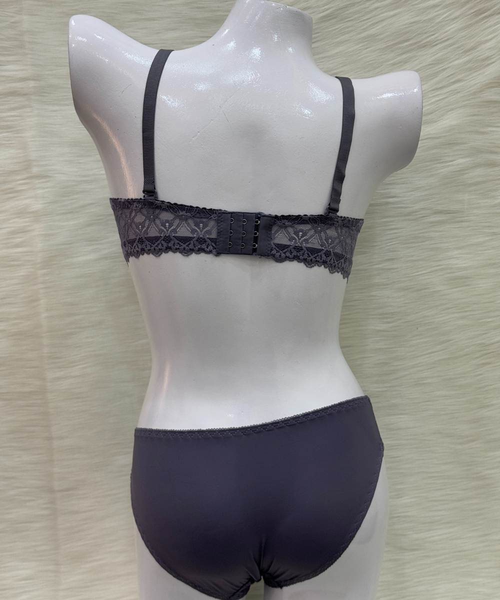 Tap Fashion Padded Wired Bra Sett Gray