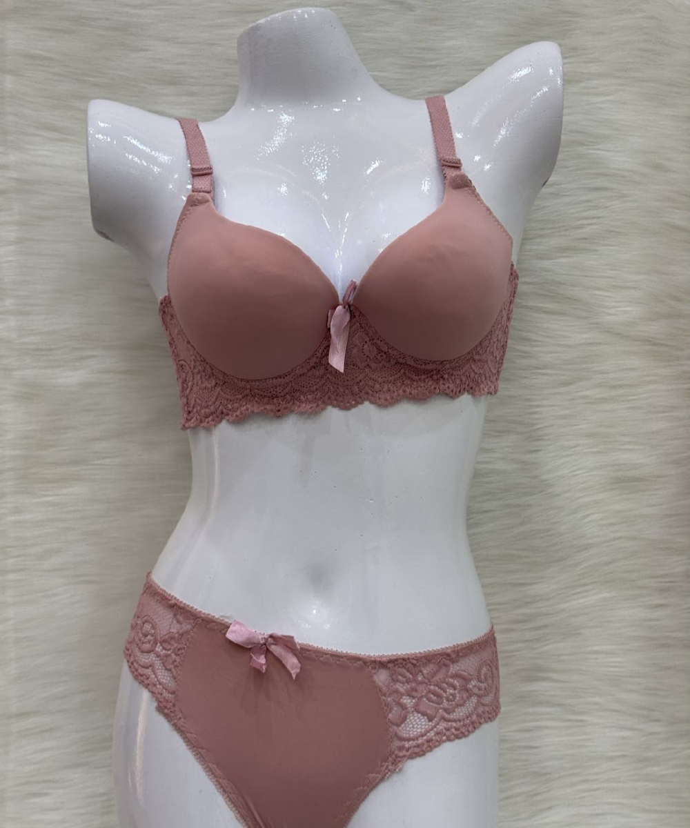 Catch Stylish Padded Wired Bra Sett Pink