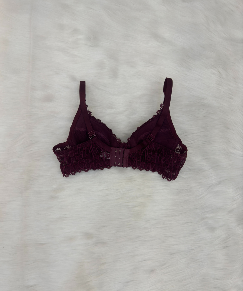 Tap Fashion Non Padded Wired Bra Burgundy