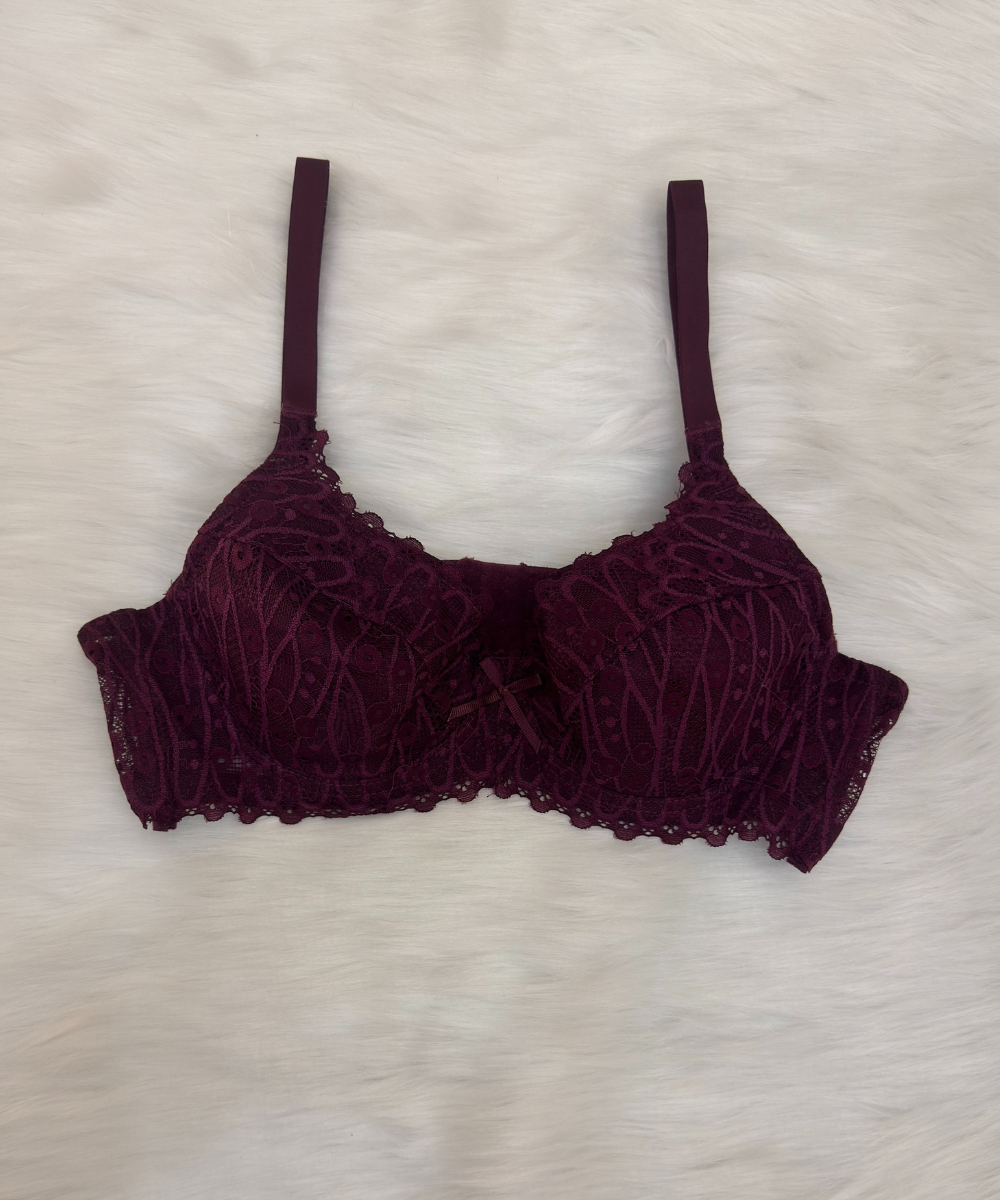 Tap Fashion Non Padded Wired Bra Burgundy