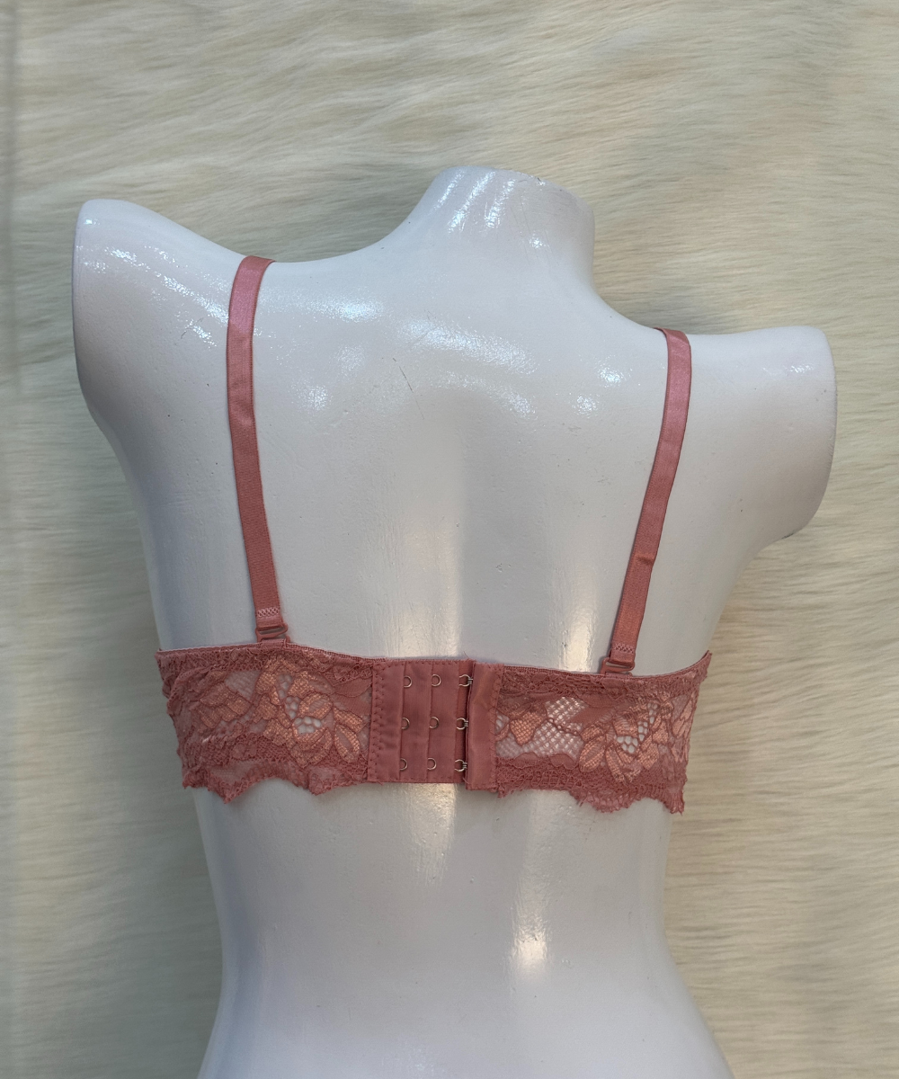 Catch Stylish Doted Padded Bra Dark PInk