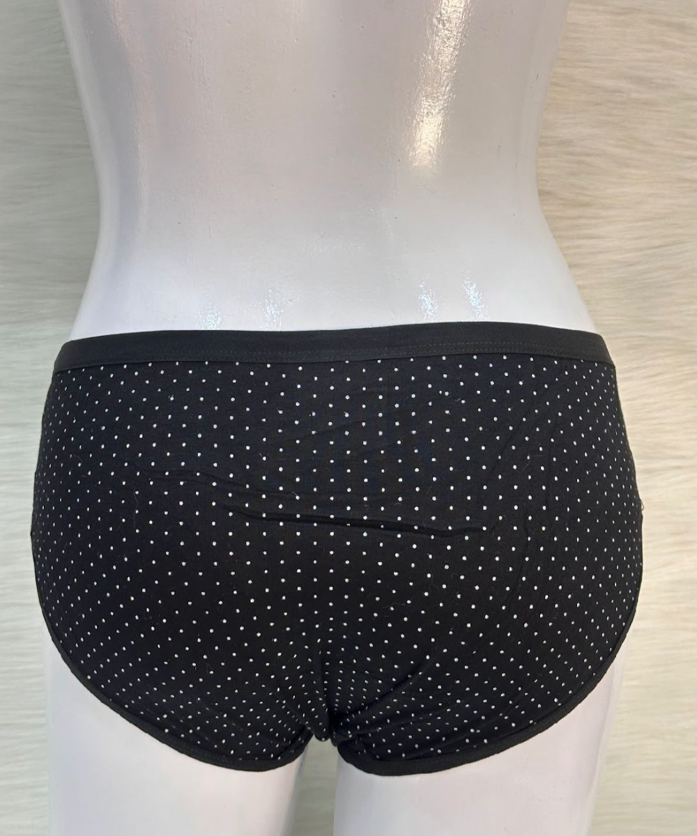 Comfort cotton doted panty Black